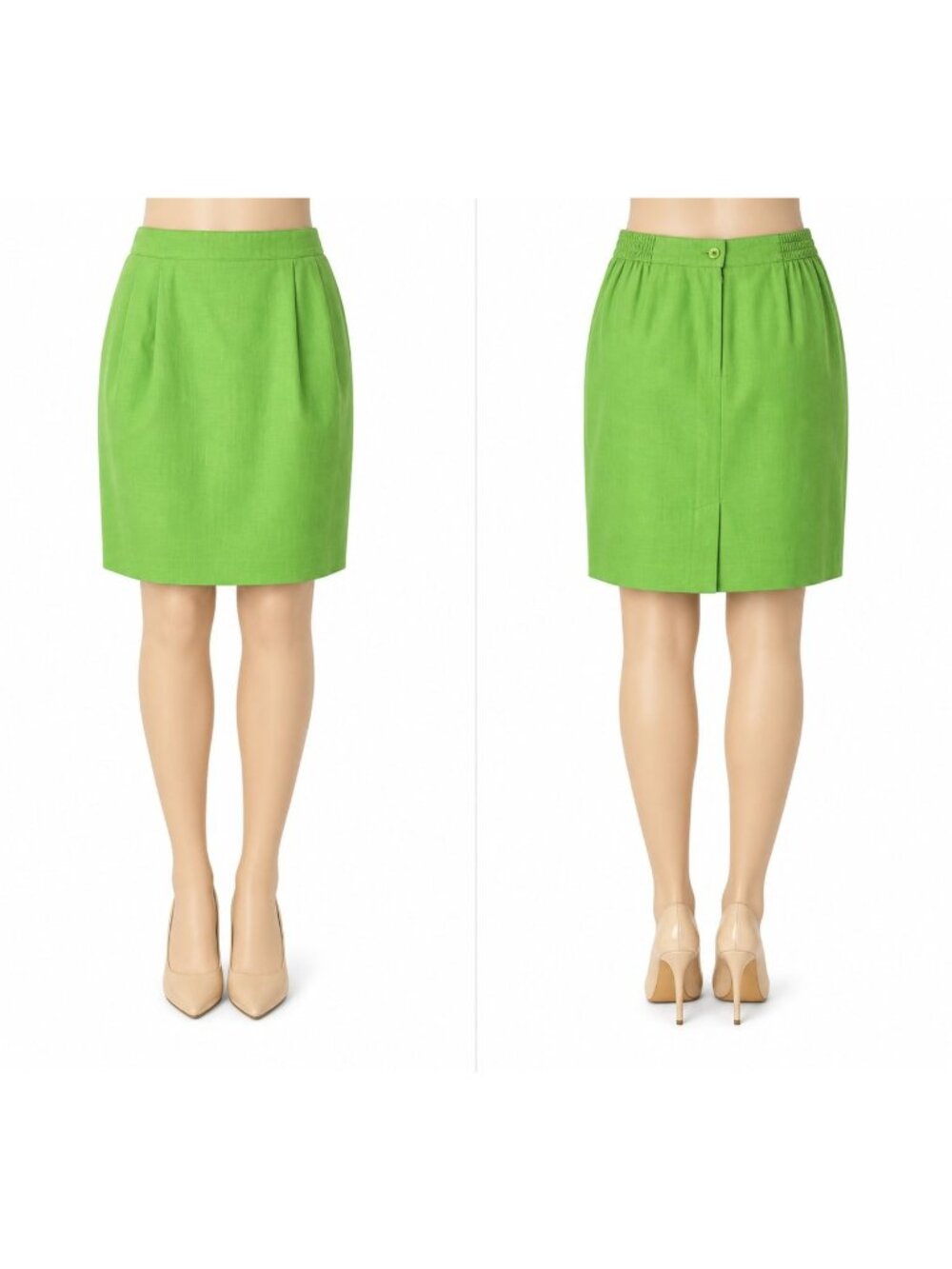 SAG Harbor Size 14  Green Knee-Length Skirt Polyester & Rayon Blend